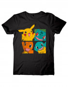 Pokemon - Kanto Starters T-shirt (black) L 