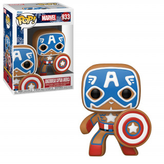 Funko Pop! Marvel: Holiday - Gingerbread Captain America #933 Bobble-Head Vinyl Figure Merch