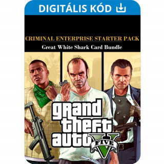 Grand Theft Auto V + Criminal Enterprise Starter Pack + Great White Shark Card (PC) Download PC