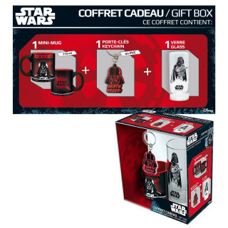 STAR WARS - Pck Glasses 29cl + KeyringPVC + Mini Mug "Dark Vader " Merch