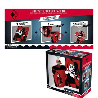 DC COMICS - Pck Mug340ml + KeyringPVC + Notebook "Harley Quinn" Merch