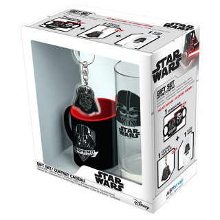 STAR WARS - Pck Glass 29cl + Keyring + Mini Mug "Darth Vader" Merch