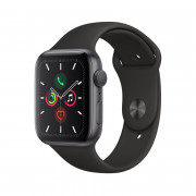 Apple Watch Series GPS, 44mm Space Grey aluminum Case with Black Sport Band S/M M/L 