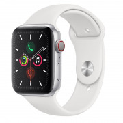 Apple Watch Series 44mm GPS silver Aluminum case White sport strap 