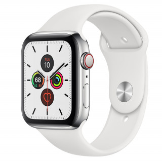 Apple Watch Series 44mm (GPS+Cellular) Stainless Steel with White Sport Band Mobile