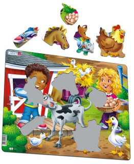 Larsen maxi puzzle 18 pieces - Farm with children BM6 Merch