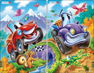 Larsen midi puzzle 12 pieces Funny cars - U6 Merch