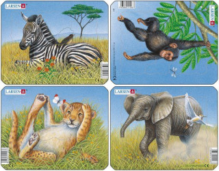 Larsen mini puzzle 9 pieces African animals M9 Merch