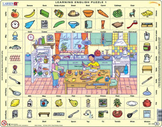 Larsen maxi puzzle 70 pieces Let's learn English! - EN1 in the kitchen Merch