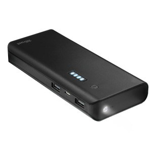 Trust PowerBank Primo Powerbank (10000mAh; Black; 5W USB 10W USB; Load indicator; flashlight) Mobile