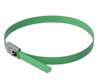 Delock stainless steel Cable bundles Length 200 x Width 4.6 mm green 10 pcs Dom