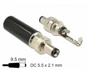 Delock DC connector male with plug size 5.5 x 2.1 mm and length 9.5 mm 