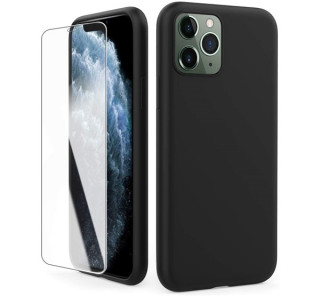 AhaStyle Apple iPhone 11 silicone case tempered glass glass foil, Black Mobile