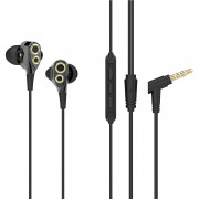 UIISII BA-T8S Hibrid drive, Hi-Res Audio  microphone earphone Black 