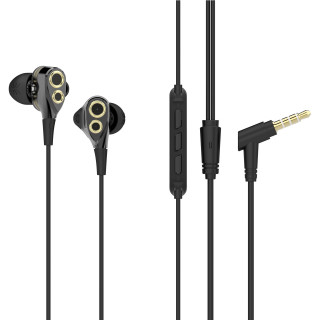 UIISII BA-T8S Hibrid drive, Hi-Res Audio  microphone earphone Black Mobile