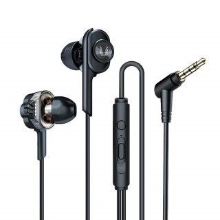 UIISII BA-T6J dual dynamic drive Hi-Res Audio  microphone earphone Black Mobile