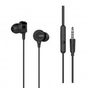 UIISII U8 wired microphone earphone with dynamic drive Black 