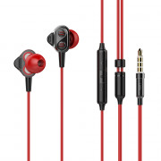 UIISII DT800 Dual hibrid drive Hi-Res Audio  microphone earphone Red 