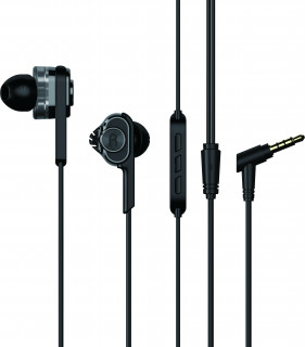 UIISII BA-T6 dual dynamic drive, Hi-Res Audio  microphone earphone Black Mobile