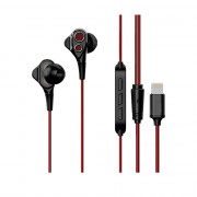 UIISII I8 Lightning connector, Hi-res Audio quality microphone headset equipped with two dynamic drivers 