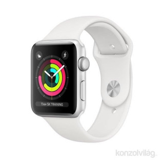 Apple Watch S3 42mm silver aluminum case, White with sports strap Mobile