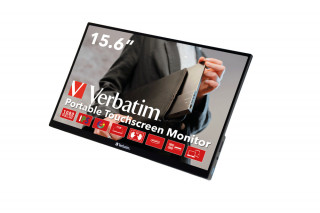 Verbatim 49592 računalni monitor 39,6 cm (15.6") 1920 x 1080 pikseli Full HD LCD Ekran osjetljiv na dodir Crno PC