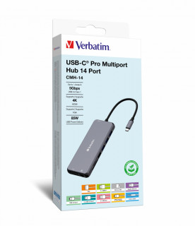 Verbatim CMH-14 USB Tip-C 5000 Mbit/s Srebro PC