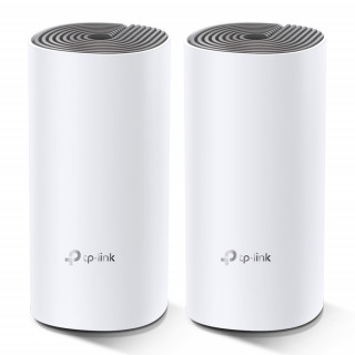 TP-Link Deco E4 (2-pack) Dvofrekvencijski (2,4 GHz / 5 GHz) Wi-Fi 5 (802.11ac) Bijelo, Sivo Unutarnji PC