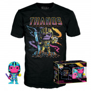 Funko Pop! & Tee: Marvel - Thanos (Blacklight) (Special Edition) Bobble-Head Vinyl Figura & Majica(XL) 