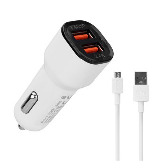 S-Link Car Charger SL-EC30M (White) Mobile