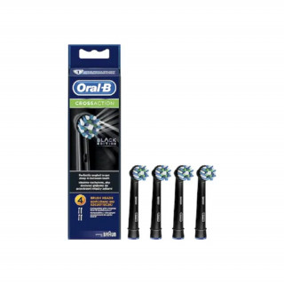 Oral-B CrossAction set of 4 black toothbrush heads Dom