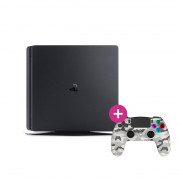 PlayStation 4 (PS4) Slim 500GB (korišten) + Freaks and Geeks - bežični kontroler - bijeli kamuflažni (140142C) 