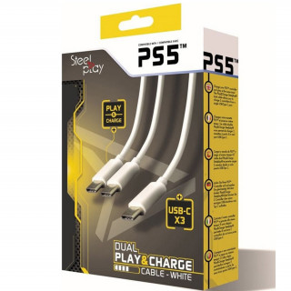 Steelplay dual Play & Charge kabel za PS5 kontroler - Bijeli PS5