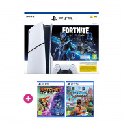 PlayStation 5 (Slim) Fortnite Cobalt Star bundle + Ratchet &amp; Clank: Rift Apart + Sackboy: A Big Adventure 