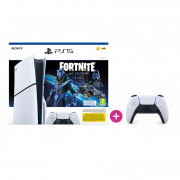 PlayStation 5 (Slim) Fortnite Cobalt Star bundle + DualSense (bijelo-crno) 