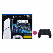 PlayStation 5 Digital Edition (Slim) Fortnite Cobalt Star bundle + DualSense (Midnight Black) 