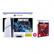 PlayStation 5 (Slim) Fortnite Cobalt Star bundle + Marvel&#39;s Spider-Man 2 