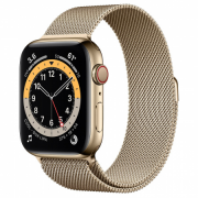 Apple Watch S6 GPS Cellular, 44mm Gold Stainless Steel Case with Gold Milanese 