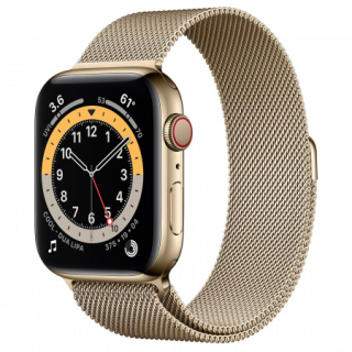 Apple Watch S6 GPS Cellular, 44mm Gold Stainless Steel Case with Gold Milanese Mobile