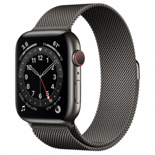 Apple Watch S6 GPS Cellular, 44mm Graphite Stainless Steel Case with Graphite Mobile