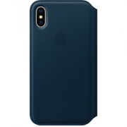 Apple iPhone leather flip case, Blue 