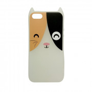 Hana Pop silicone back cover, iPhone SE, Spotted kitten 