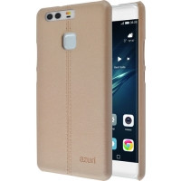 AZURI Back Cover, stitched leather case -beige-Huawei P9 Mobile