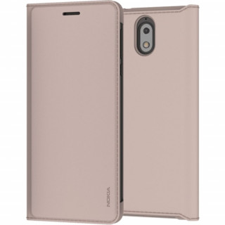 Nokia 3.1 flip cover case, Cream Mobile