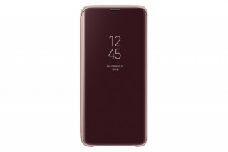 Samsung Galaxy S9 clear view cover case, Gold Mobile