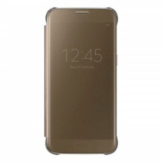 Samsung Galaxy S7 clear view cover case, Gold Mobile