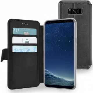 Azuri wallet case translucent back cover and card slot Black Samsung S8 Plus-h Mobile