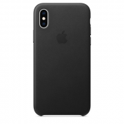 Apple iPhone XS leather back cover, Black 