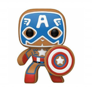 Funko Pop! Marvel: Holiday - Gingerbread Captain America #933 Bobble-Head Vinyl Figure Merch