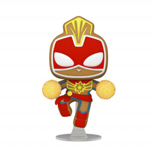 Funko Pop! Marvel: Holiday - Gingerbread Captain Marvel #936 Bobble-Head Vinyl Figure Merch